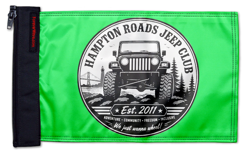 Hampton Roads Jeep Club 12"x18" Forever Wave Flag