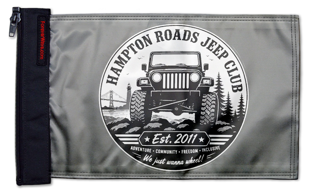 Hampton Roads Jeep Club 12"x18" Forever Wave Flag