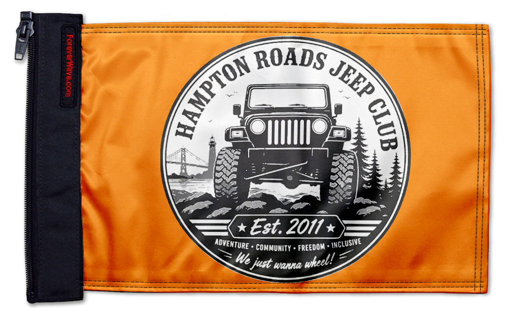 Hampton Roads Jeep Club 12"x18" Forever Wave Flag