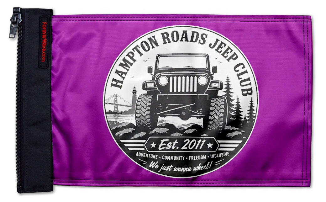 Hampton Roads Jeep Club 12"x18" Forever Wave Flag