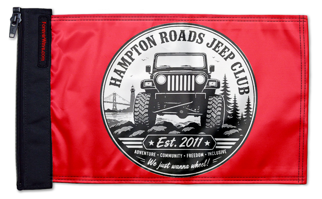 Hampton Roads Jeep Club 12"x18" Forever Wave Flag