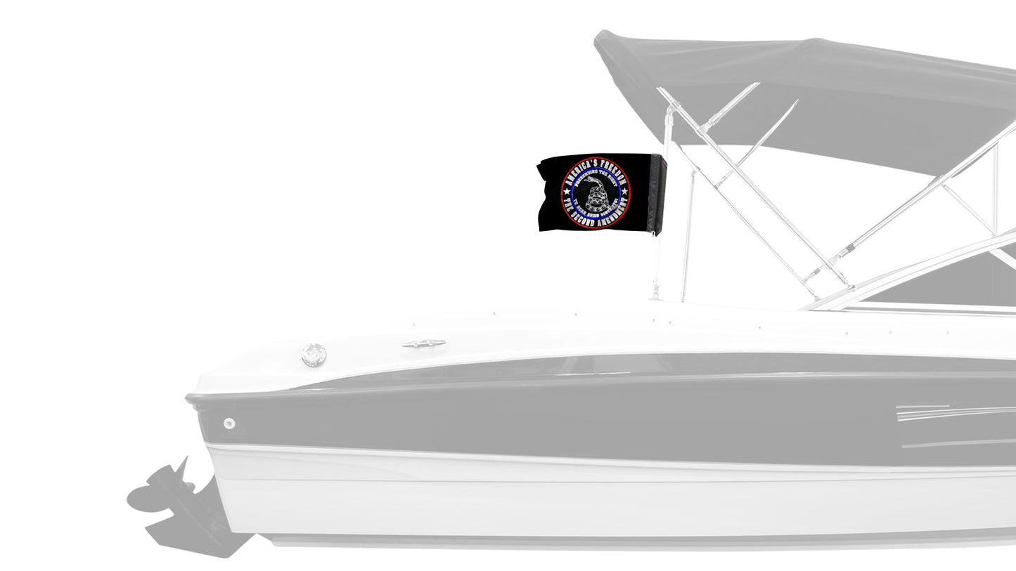 2nd Amendment 12"x18" Forever Wave Flag for Boats