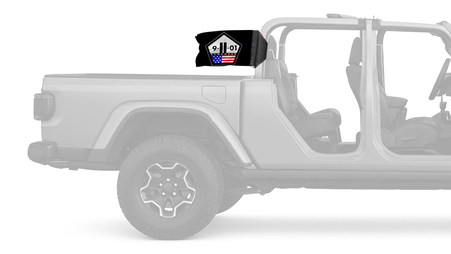 911 Remember 12"x18" Forever Wave Flag for Jeep Gladiator JT