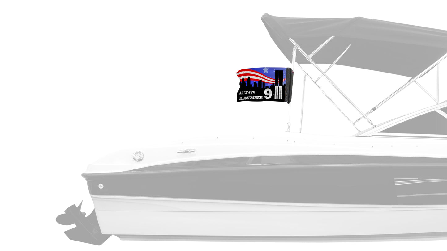 911 Tribute 12"x18" Forever Wave Flag for Boats
