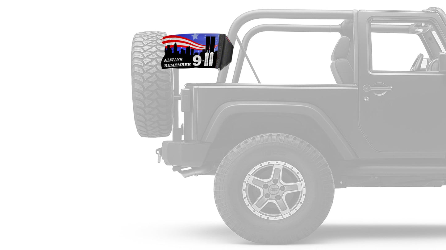 911 Tribute 12"x18" Forever Wave Flag for Jeep Wrangler JL 2-Door 2018-Present
