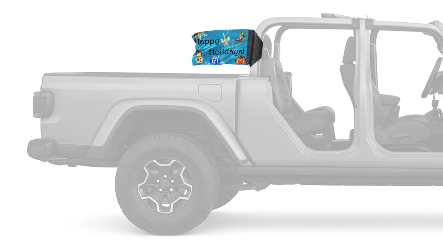 Happy Holidays 12"x18" Forever Wave Flag for Jeep Gladiator JT