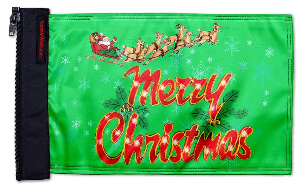 Merry Christmas 12"x18" Forever Wave Flag for Jeep Wrangler LJ 2003-2006