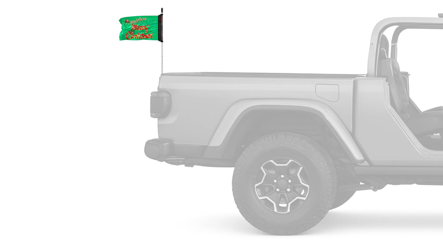 Merry Christmas 12"x18" Forever Wave Flag for Jeep Wrangler JK 2-Door 2007-2018