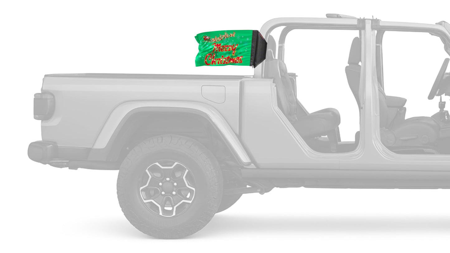 Merry Christmas 12"x18" Forever Wave Flag for Jeep Gladiator JT