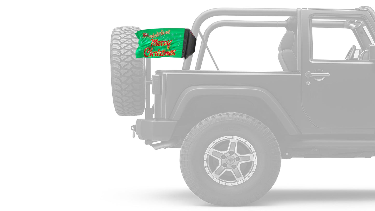Merry Christmas 12"x18" Forever Wave Flag for Jeep Wrangler LJ 2003-2006