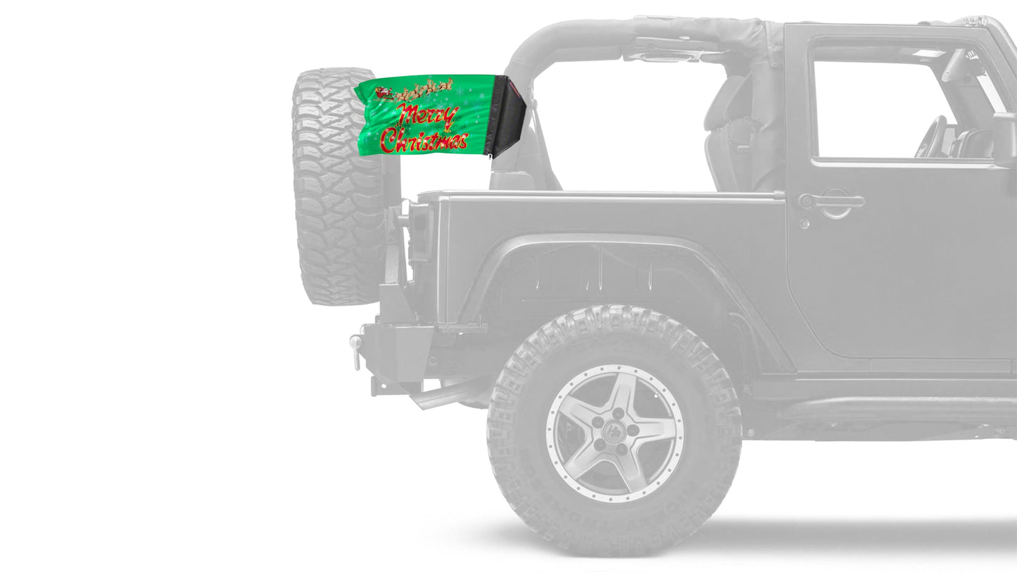 Merry Christmas 12"x18" Forever Wave Flag for Jeep Wrangler JLU 4-Door 2018-Present