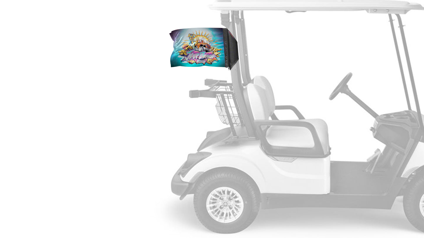 Jeep Beach 2025 12"x18" Forever Wave Flag for Golf Carts