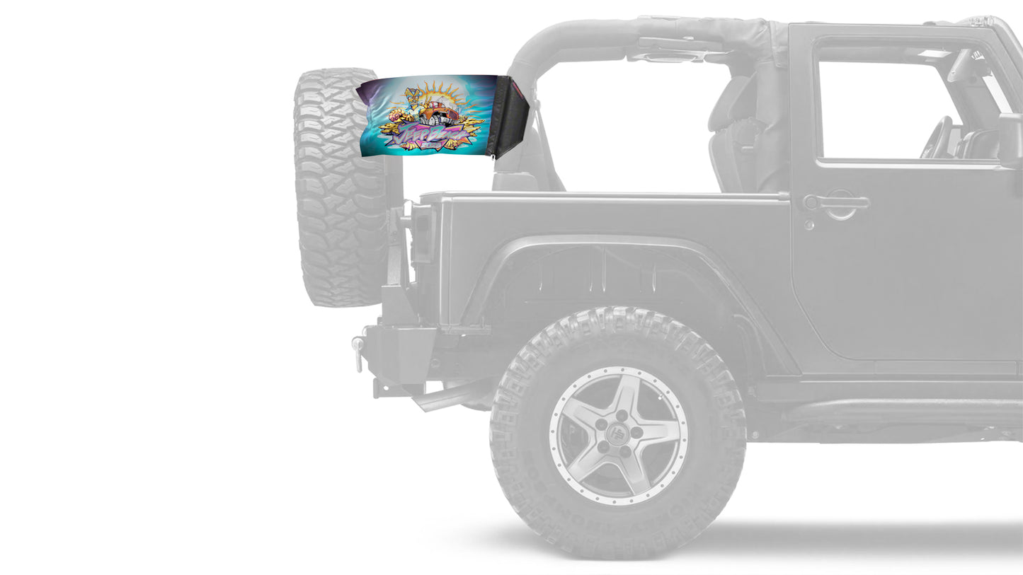 Jeep Beach 2025 12"x18" Forever Wave Flag for Jeep Wrangler YJ 1986-1995