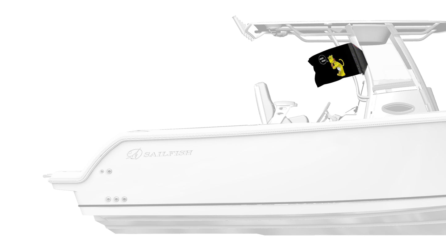 Eugene The Jeep 12"x18" Forever Wave Flag for Boats