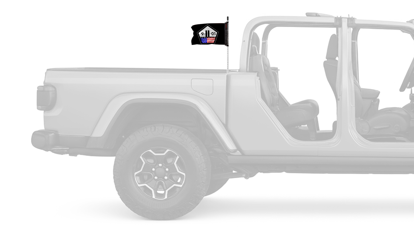 911 Remember 12"x18" Forever Wave Flag for Jeep Gladiator JT