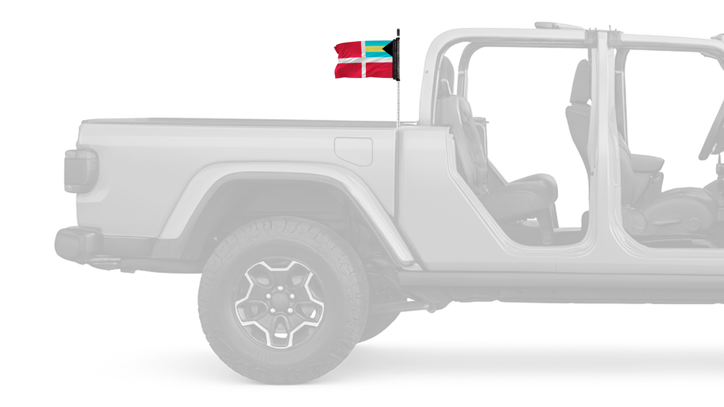 Bahamas Courtesy 12"x18" Forever Wave Flag for Jeep Gladiator JT
