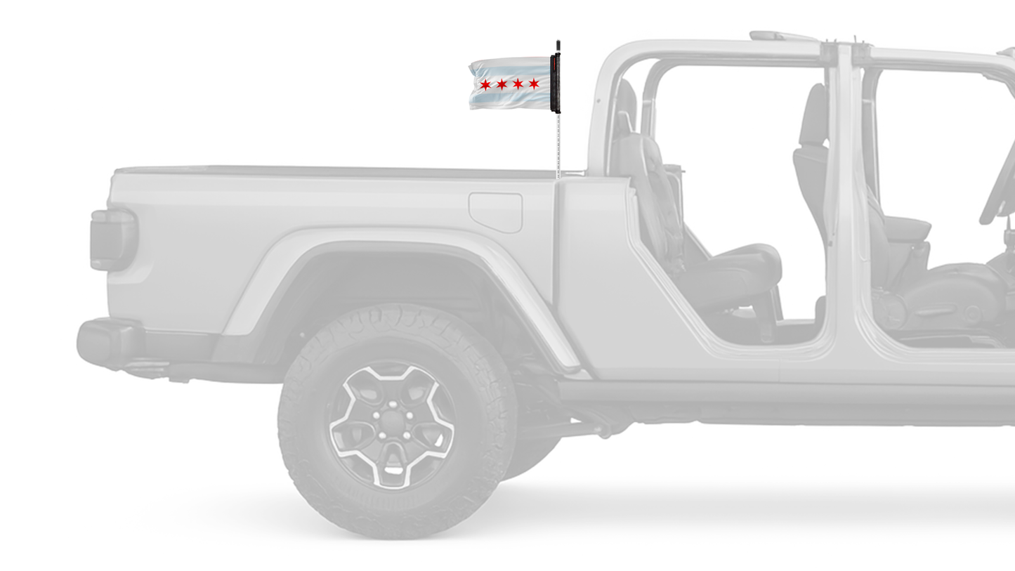 City of Chicago 12"x18" Forever Wave Flag for Jeep Gladiator JT