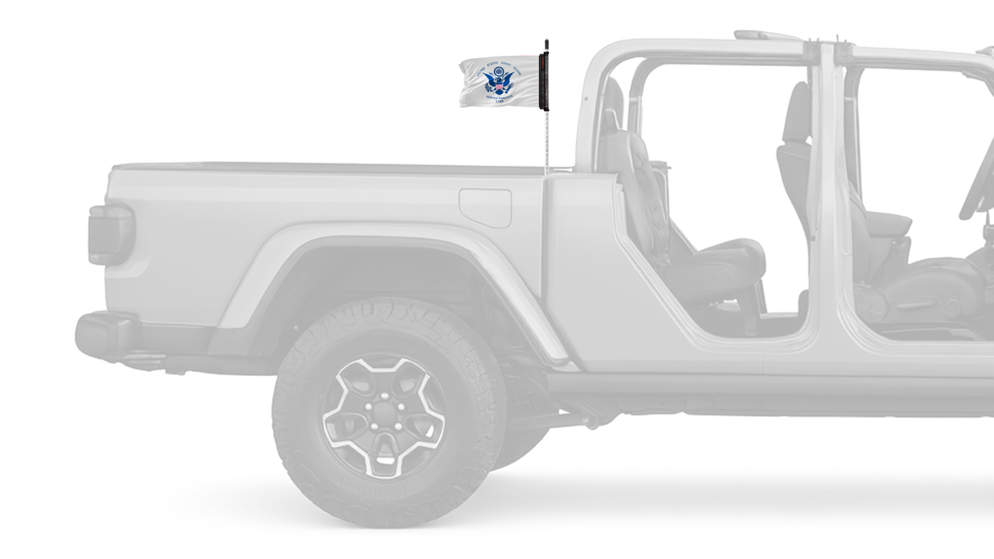 Coast Guard 12"x18" Forever Wave Flag for Jeep Gladiator JT