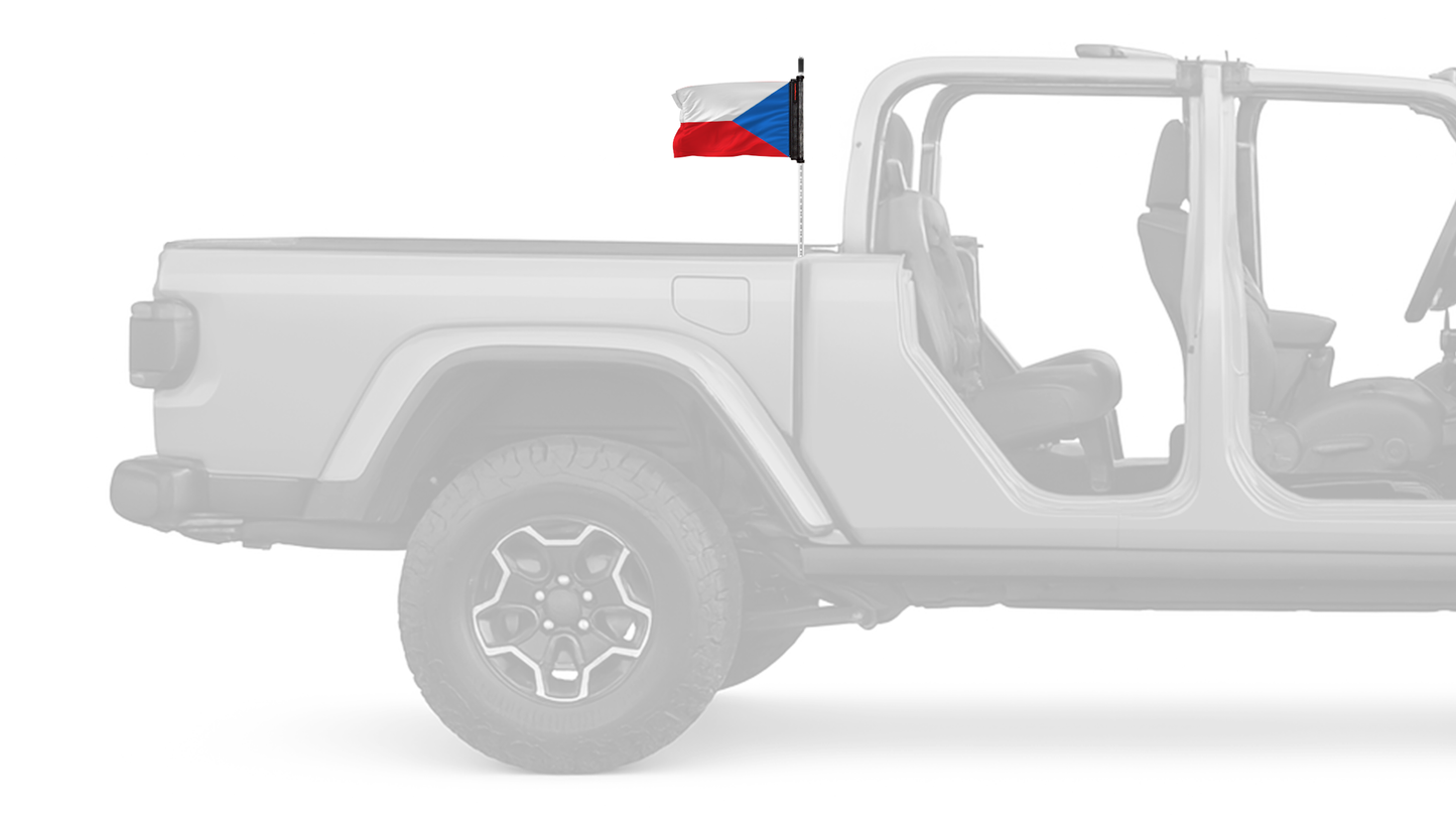 Czech Republic 12"x18" Forever Wave Flag for Jeep Gladiator JT