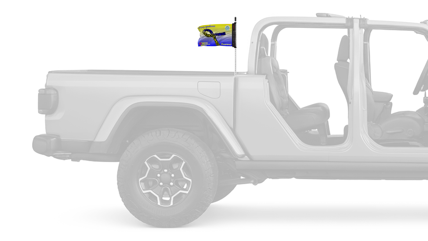 Down Syndrome Awareness 12"x18" Forever Wave Flag for Jeep Gladiator JT