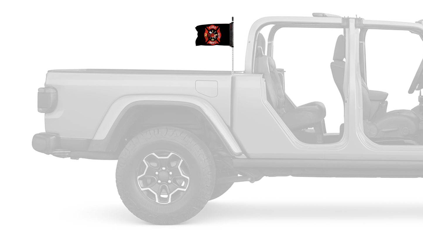 Fire Department 12"x18" Forever Wave Flag for Jeep Gladiator JT