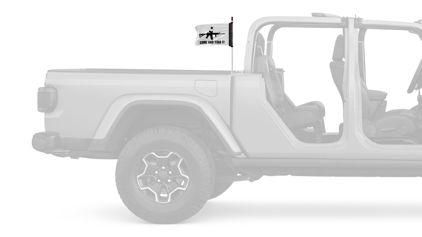 Gonzales Machine Gun 12"x18" Forever Wave Flag for Jeep Gladiator JT