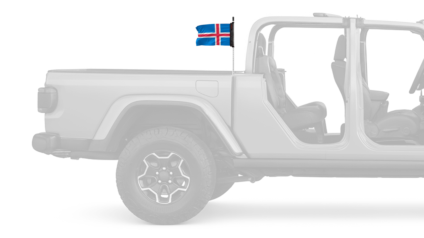 Iceland 12"x18" Forever Wave Flag for Jeep Gladiator JT