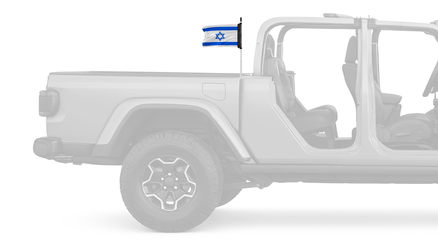 Israel 12"x18" Forever Wave Flag for Jeep Gladiator JT