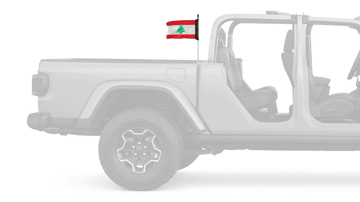 Lebanon 12"x18" Forever Wave Flag for Jeep Gladiator JT