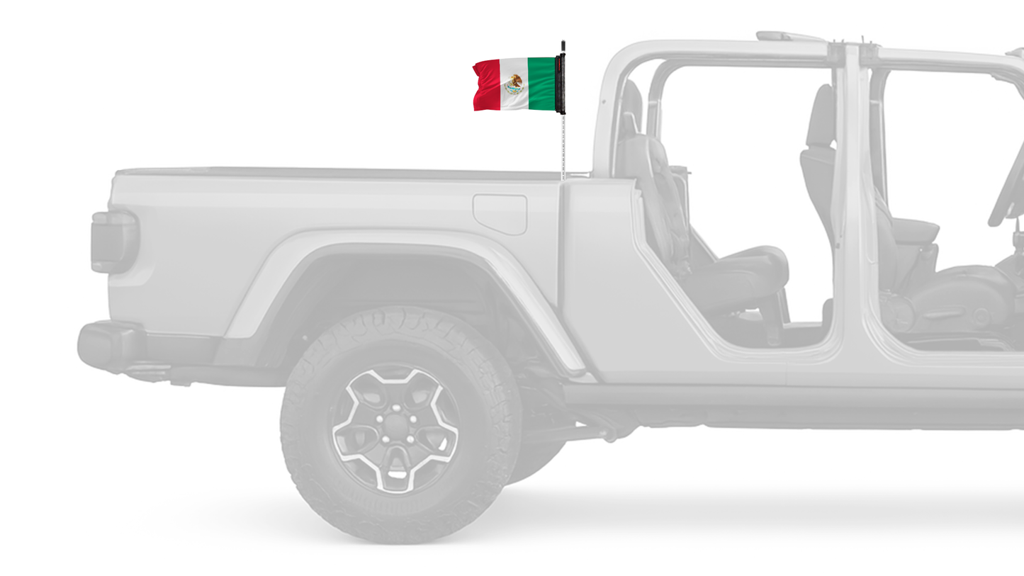 Mexico 12"x18" Forever Wave Flag for Jeep Gladiator JT