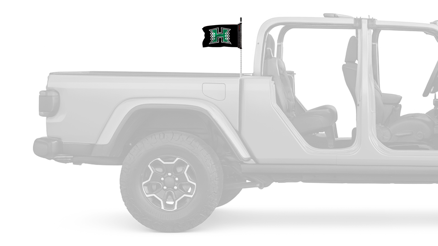 Hawaii Warriors 11"x17" Forever Wave Flag for Jeep Gladiator JT