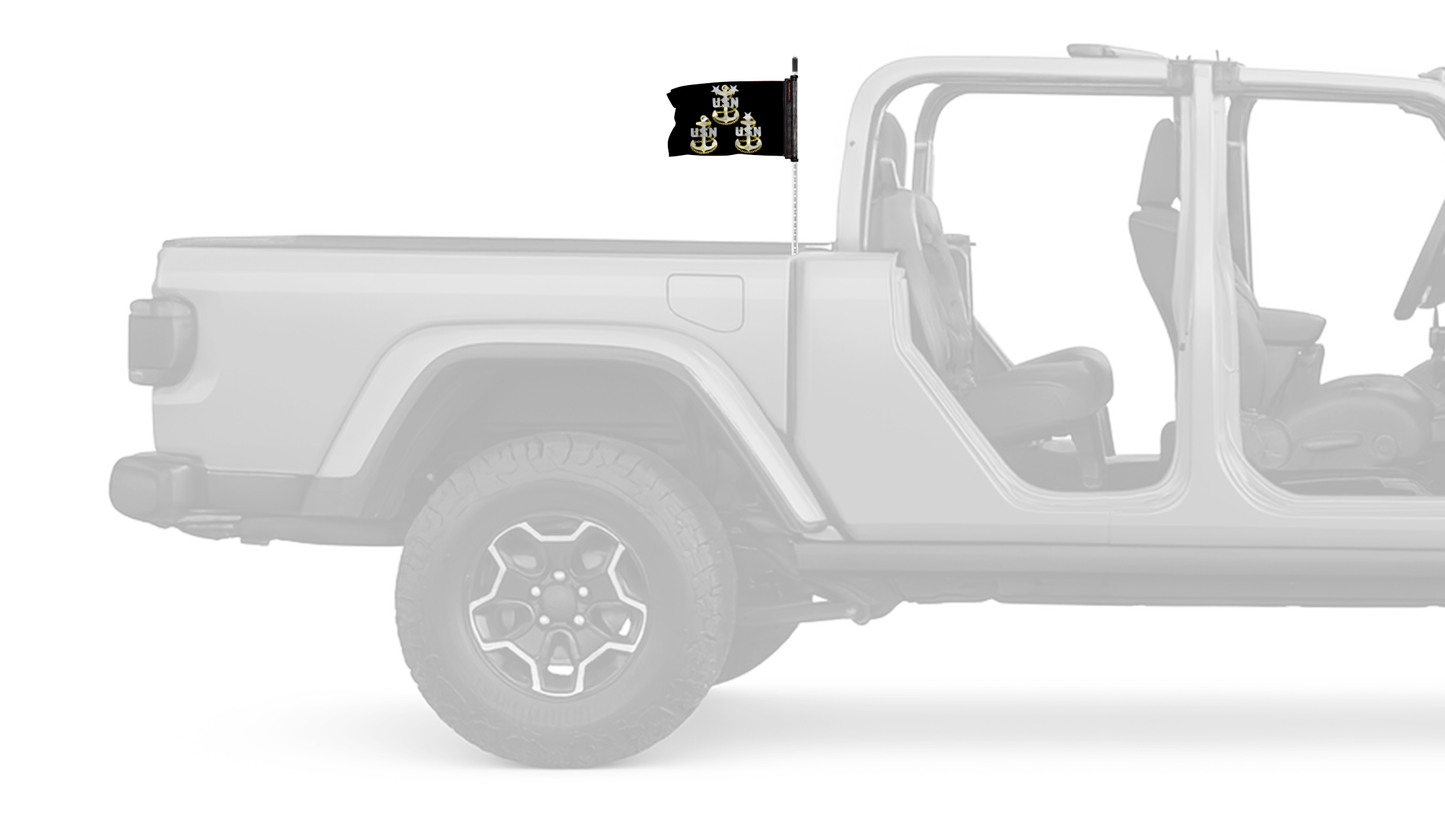 Navy Chief Petty Officers 12"x18" Forever Wave Flag for Jeep Gladiator JT