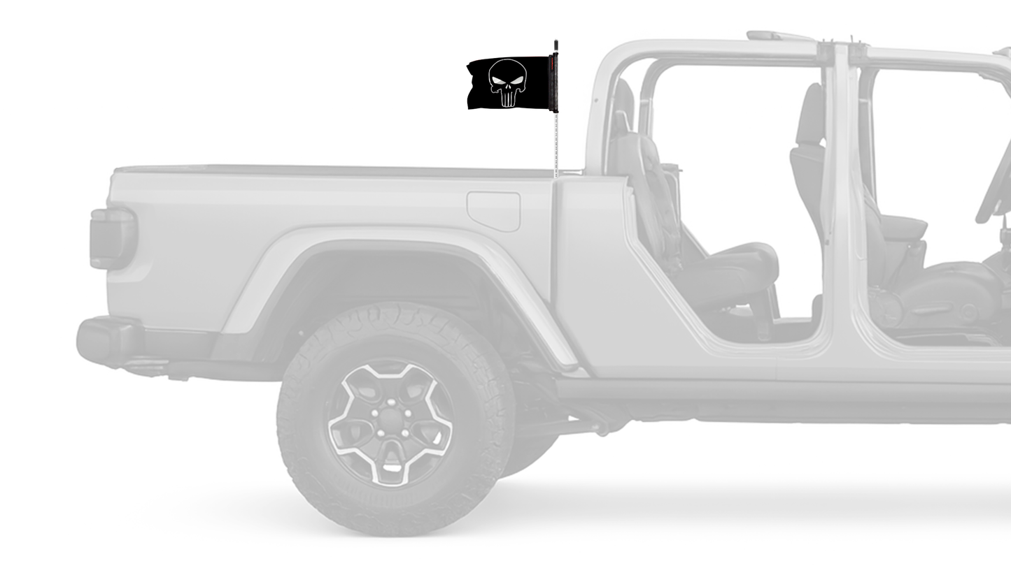 Punisher 12"x18" Forever Wave Flag for Jeep Gladiator JT