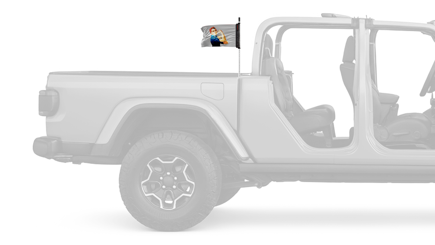 Rosie The Riveter 12"x18" Forever Wave Flag for Jeep Gladiator JT