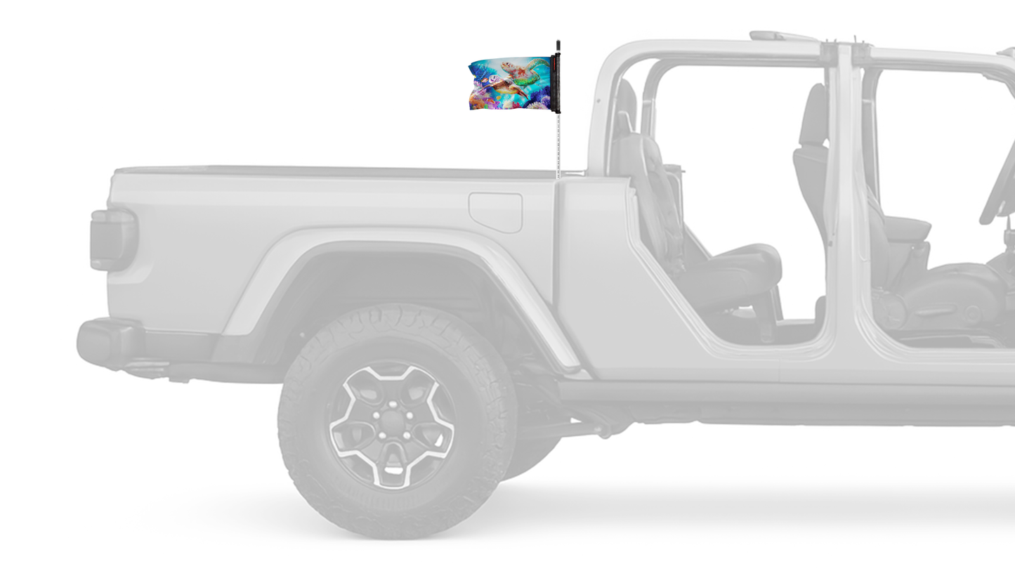 Sea Turtles 12"x18" Forever Wave Flag for Jeep Gladiator JT
