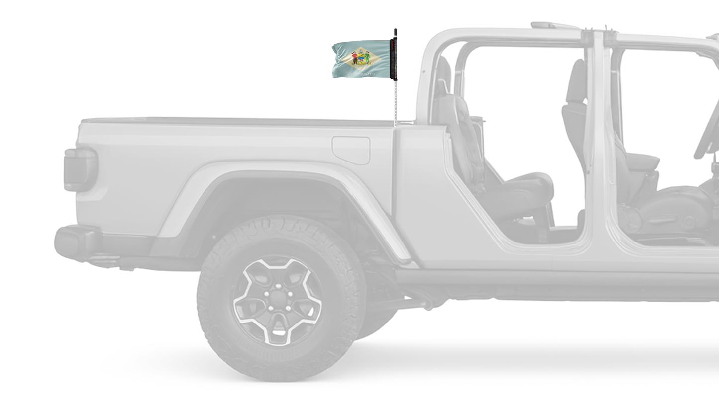State Flag Delaware 12"x18" Forever Wave Flag for Jeep Gladiator JT