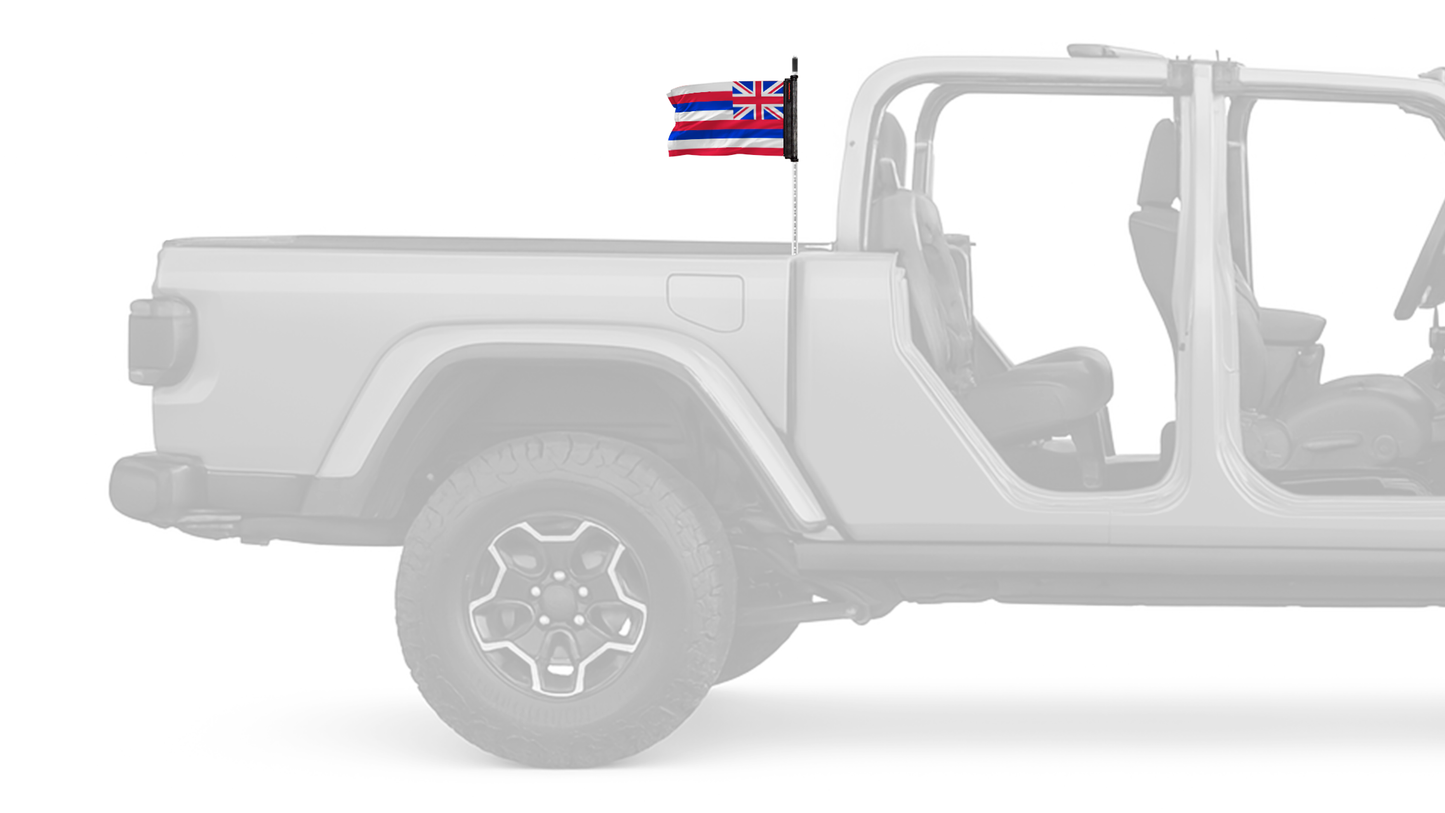 State Flag Hawaii 12"x18" Forever Wave Flag for Jeep Gladiator JT