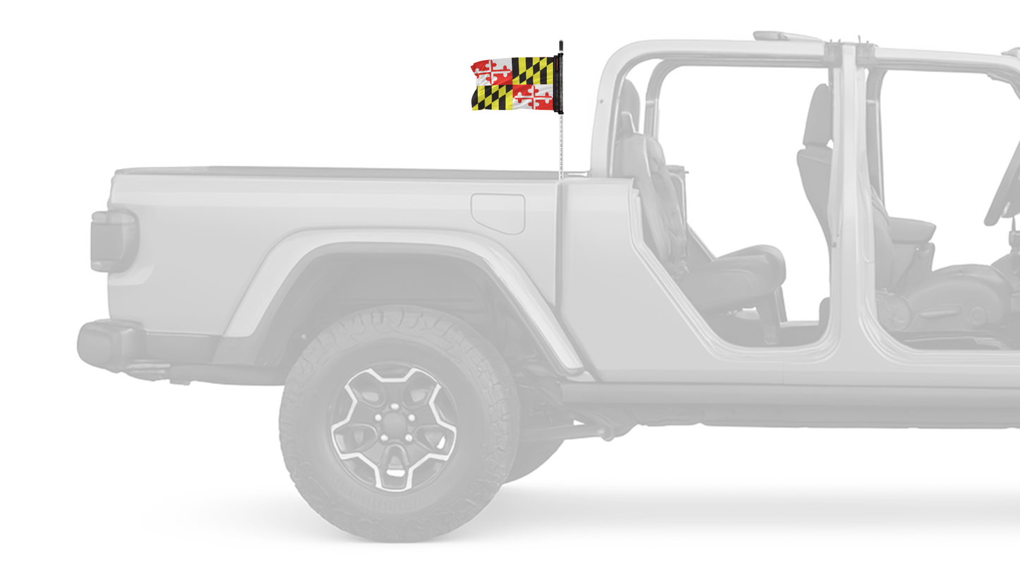 State Flag Maryland 12"x18" Forever Wave Flag for Jeep Gladiator JT