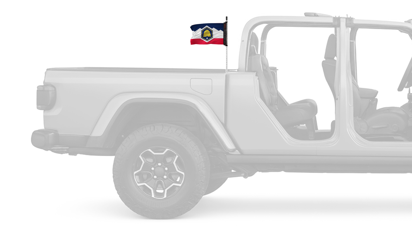 State Flag Utah 12"x18" Forever Wave Flag for Jeep Gladiator JT