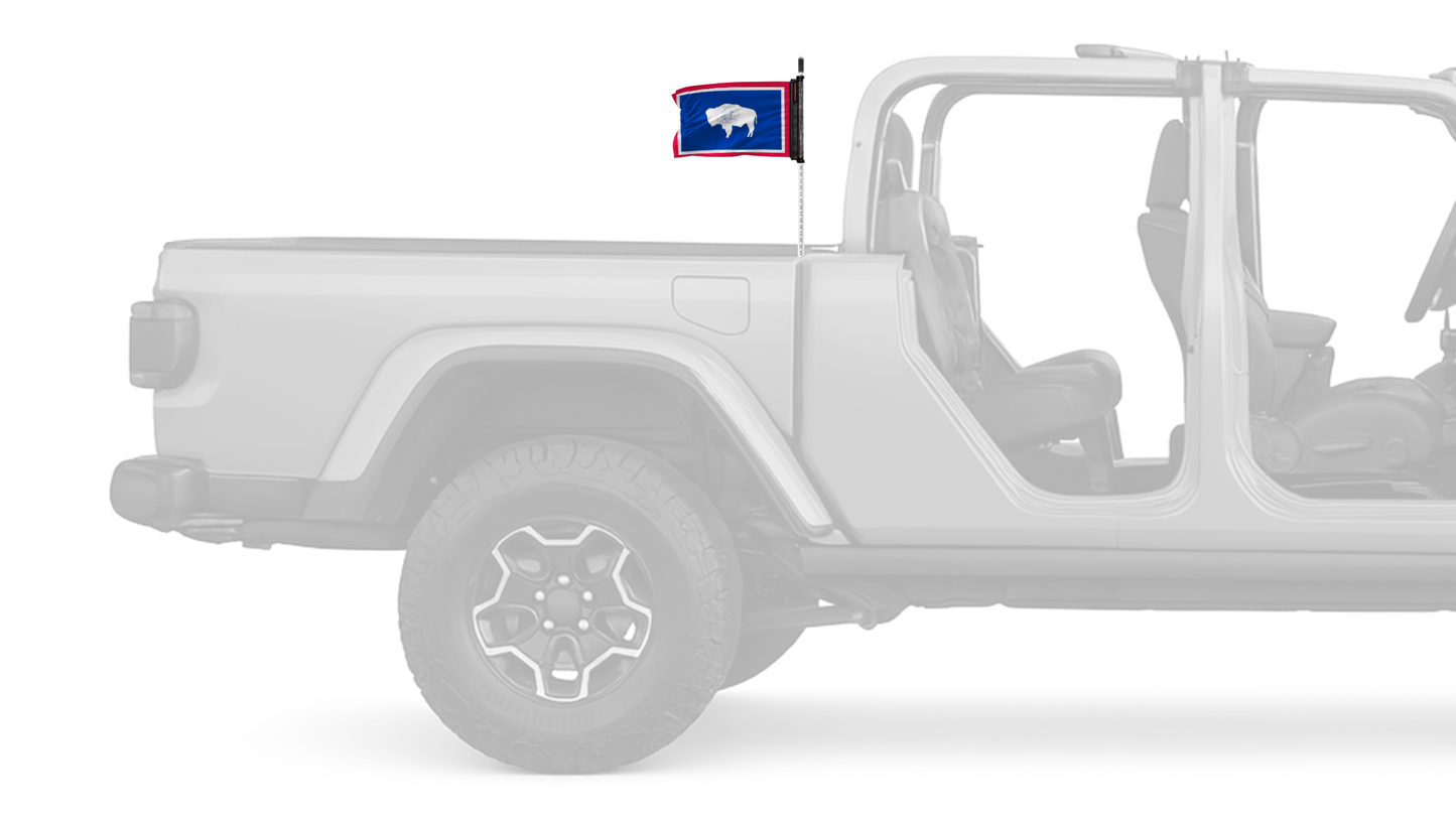 State Flag Wyoming 12"x18" Forever Wave Flag for Jeep Gladiator JT