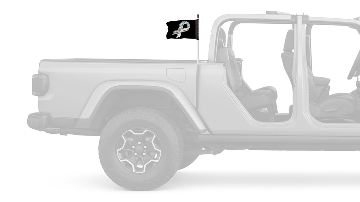Support Cancer Awareness 12"x18" Forever Wave Flag for Jeep Gladiator JT