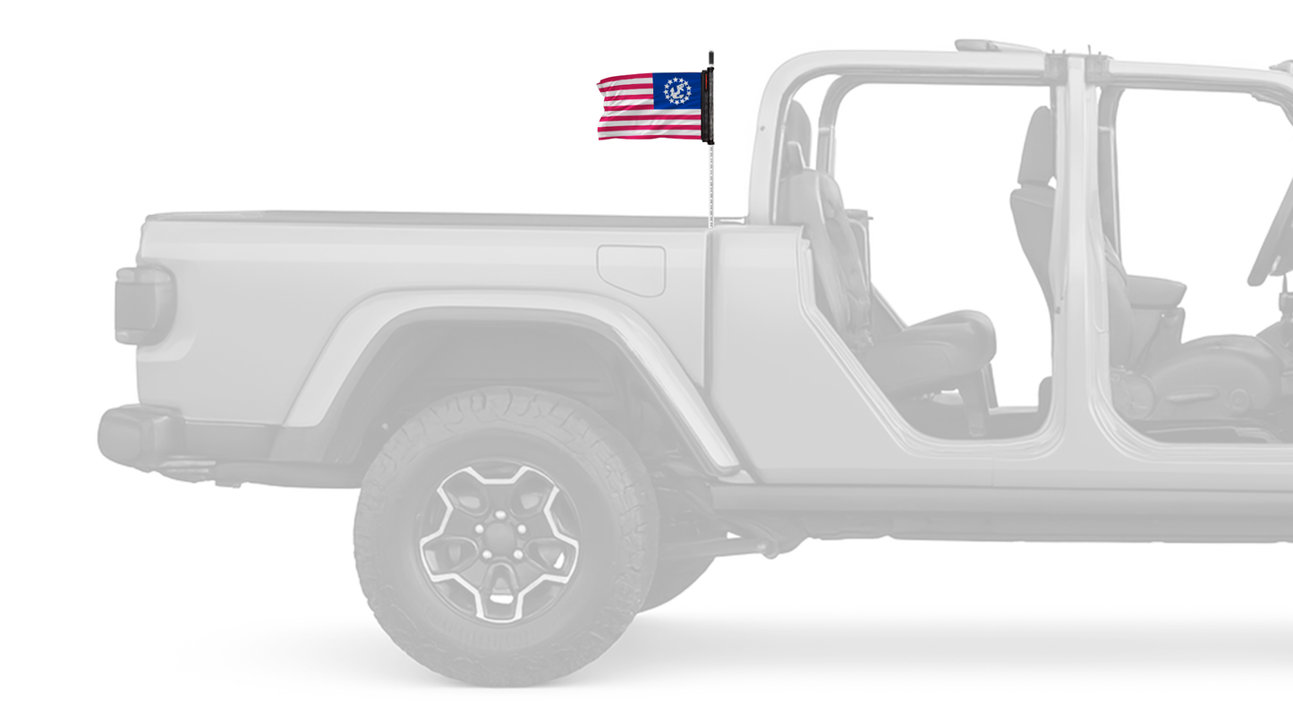 US Nautical Yacht Ensign 12"x18" Forever Wave Flag for Jeep Gladiator JT