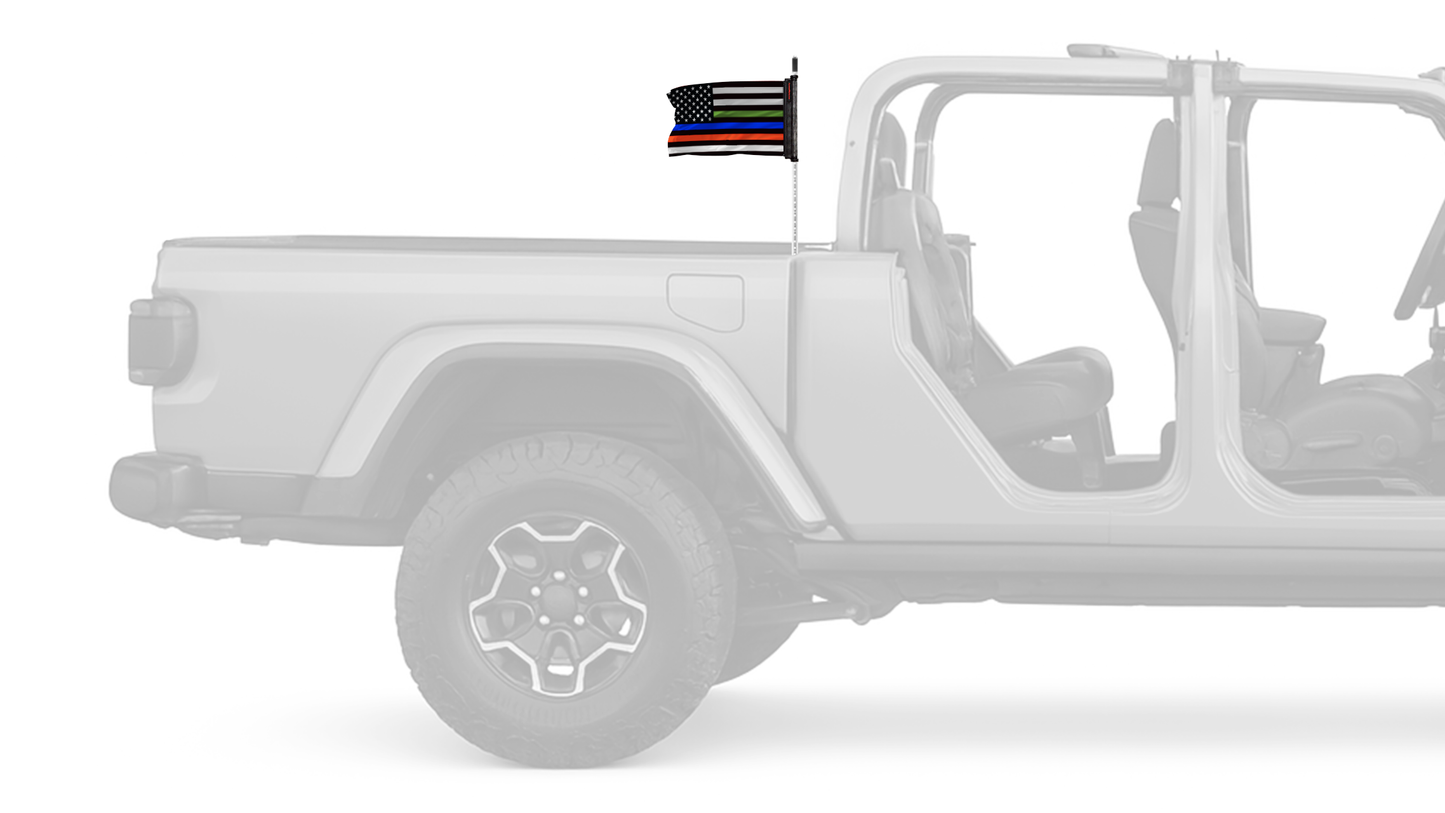 USA Subdued Honor The 4 12"x18" Forever Wave Flag for Jeep Gladiator JT