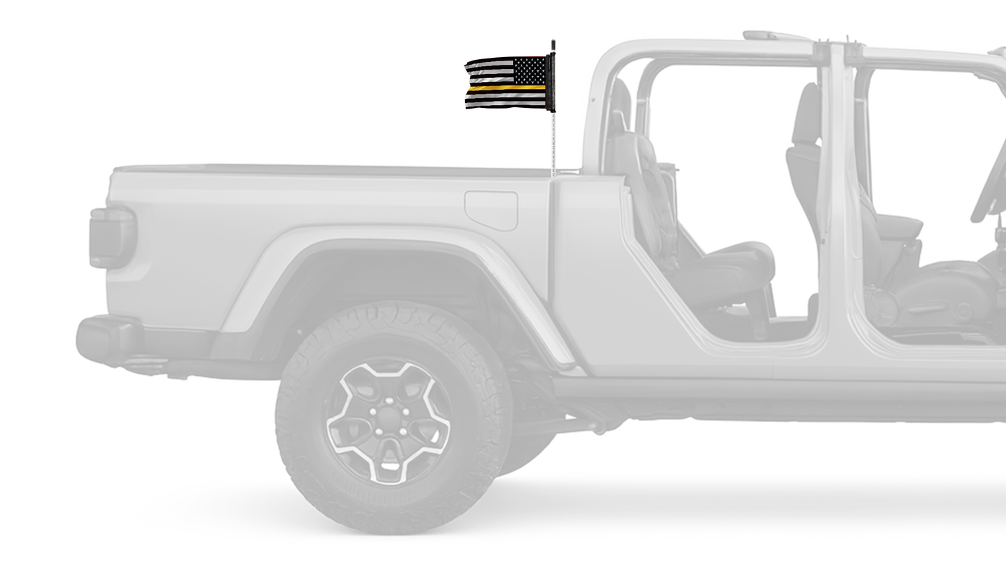 USA Subdued Thin Orange Line 12"x18" Forever Wave Flag for Jeep Gladiator JT