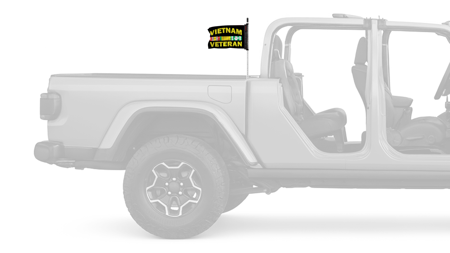 Vietnam Veteran 12"x18" Forever Wave Flag for Jeep Gladiator JT