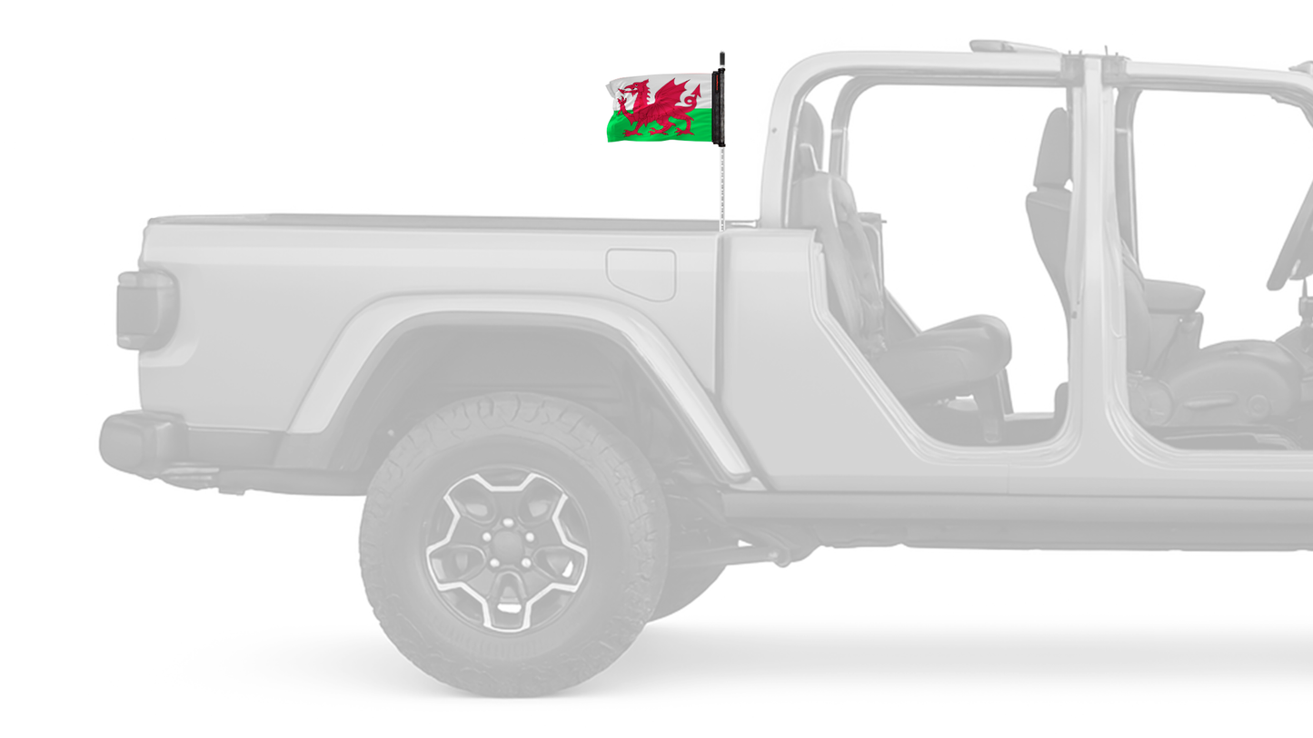 Wales 12"x18" Forever Wave Flag for Jeep Gladiator JT