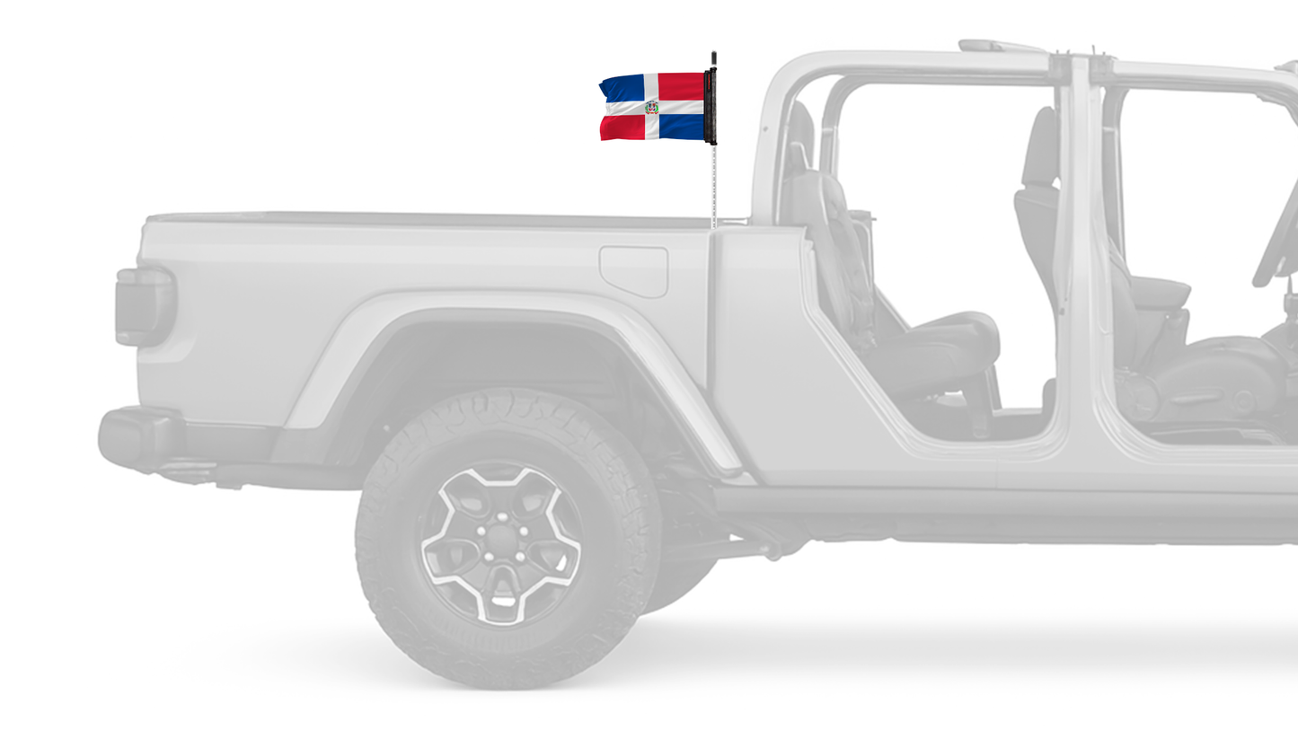 Dominican Republic 12"x18" Forever Wave Flag for Jeep Gladiator JT