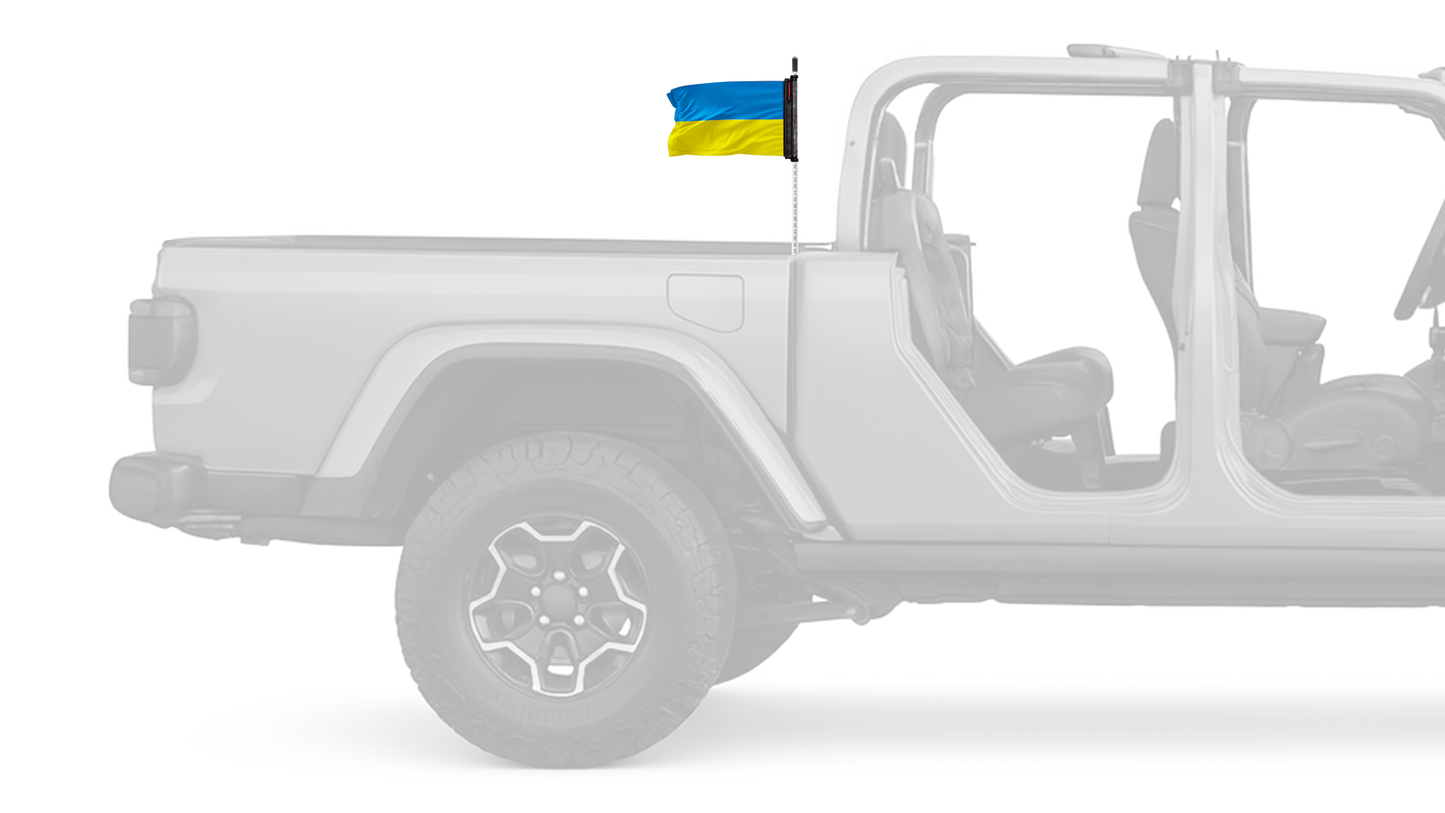 Ukraine 12"x18" Forever Wave Flag for Jeep Gladiator JT