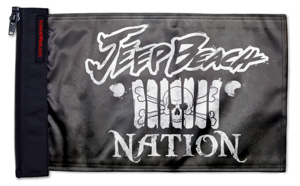 Jeep Beach Nation 12"x18" Forever Wave Flag for Jeep Wrangler YJ 1986-1995