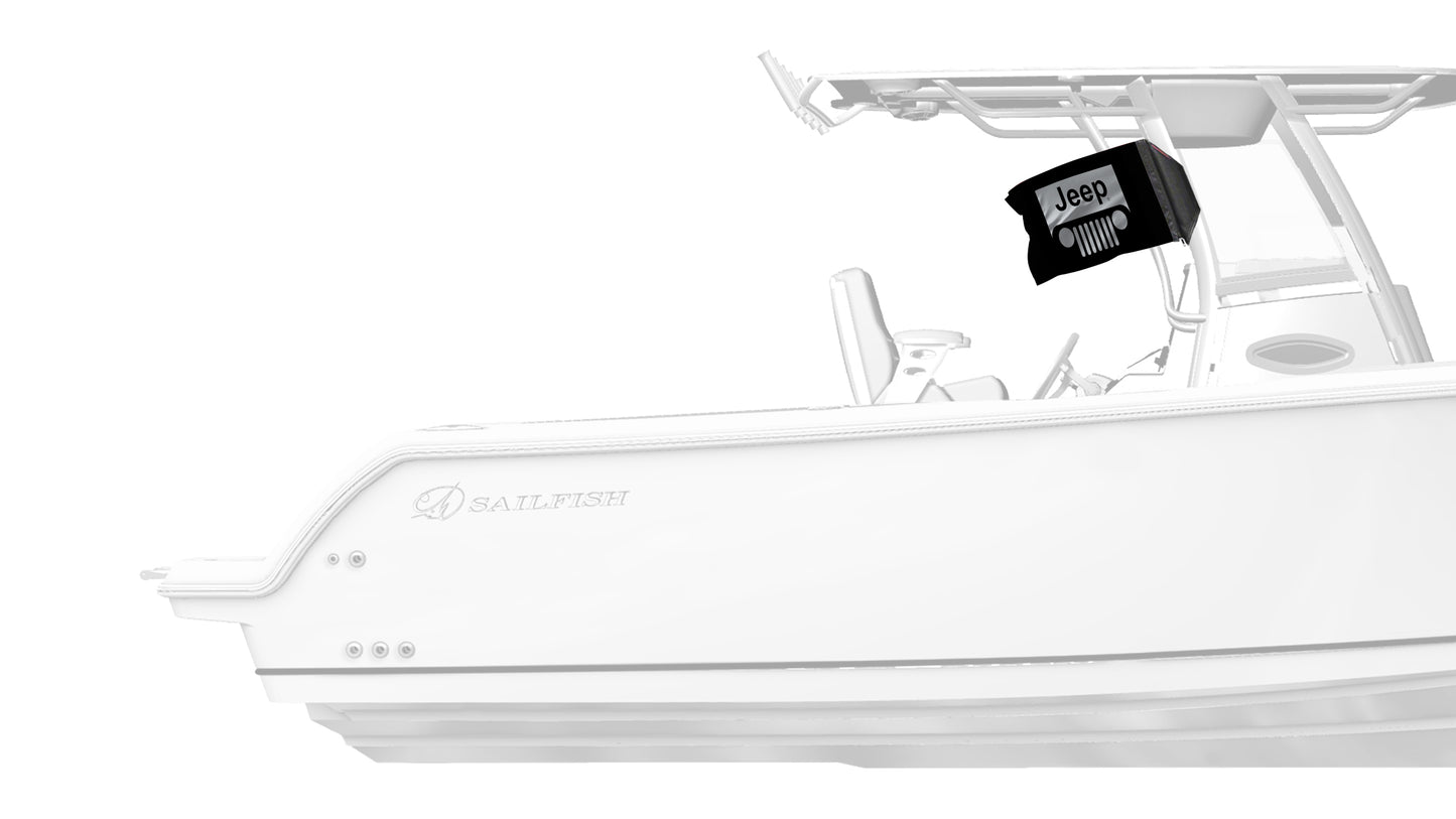 Jeep Grill 12"x18" Forever Wave Flag for Boats